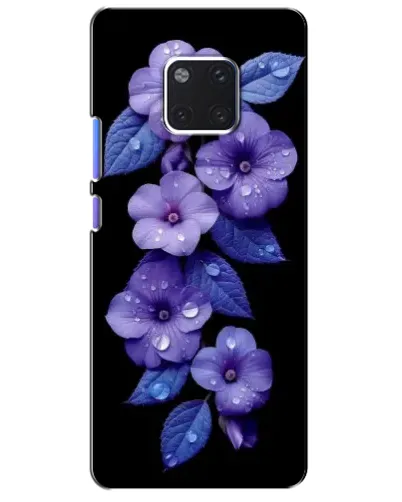Чехол для Huawei Mate 20 Pro (LYA-L09, LYA-L29) с картинкой «Фиолетовые цветы с росою»