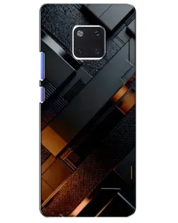 Чехол для Huawei Mate 20 Pro (LYA-L09, LYA-L29) с картинкой «Черные геометрические блоки»