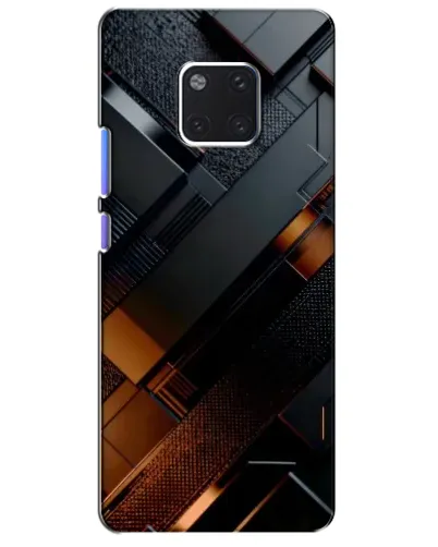 Чехол для Huawei Mate 20 Pro (LYA-L09, LYA-L29) с картинкой «Черные геометрические блоки»