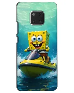 Чохол для Huawei Mate 20 (HMA-L09, HMA-L29) з картинкою «Спанч Боб на гідроциклі»