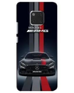 Чехол для Huawei Mate 20 (HMA-L09, HMA-L29) с картинкой «Mercedes — белый карбон»