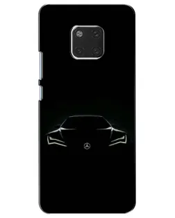 Чехол для Huawei Mate 20 (HMA-L09, HMA-L29) с картинкой «Mercedes — силуэт авто»