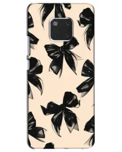 Чехол для Huawei Mate 20 (HMA-L09, HMA-L29) с картинкой «Паттерн черные банты» Чехол для Huawei Mate 20 (HMA-L09, HMA-L29) с картинкой «Паттерн черные банты»