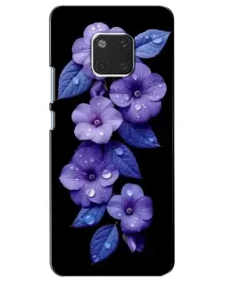 Чохол для Huawei Mate 20 (HMA-L09, HMA-L29) з картинкою «Фіолетові квіти з росою»