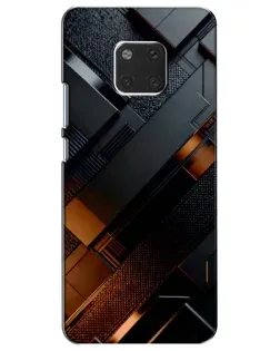Чехол для Huawei Mate 20 (HMA-L09, HMA-L29) с картинкой «Черные геометрические блоки»