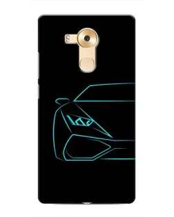 Чехол для Huawei Mate 8 (NXT) с картинкой «Голубой силуэт Lamborghini» Чехол для Huawei Mate 8 (NXT) с картинкой «Голубой силуэт Lamborghini»