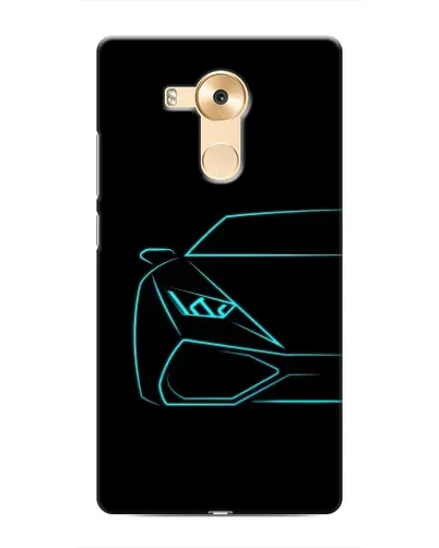 Чехол для Huawei Mate 8 (NXT) с картинкой «Голубой силуэт Lamborghini»