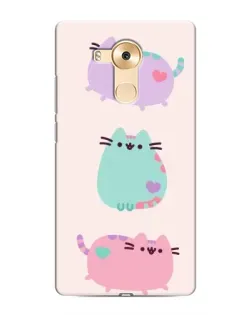 Чохол для Huawei Mate 8 (NXT) з картинкою «Pusheen тріо»