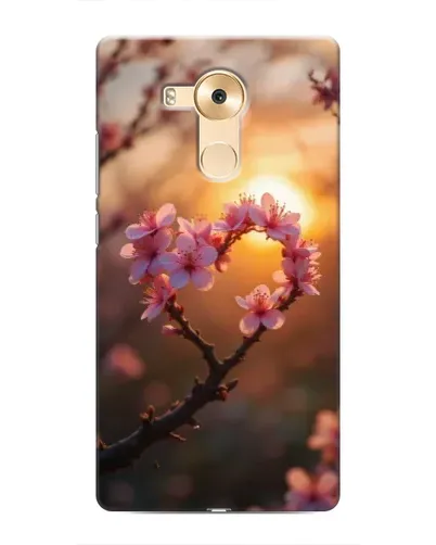 Чехол для Huawei Mate 8 (NXT) с картинкой «Розовый цвет сердце на фоне заката»
