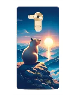 Чехол для Huawei Mate 8 (NXT) с картинкой «Закат солнца с капибарой»