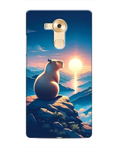 Чехол для Huawei Mate 8 (NXT) с картинкой «Закат солнца с капибарой»