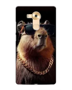 Чехол для Huawei Mate 8 (NXT) с картинкой «Капибара золотая цепь»