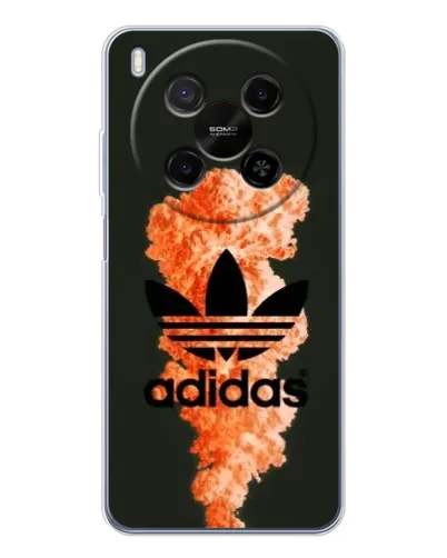 Чехол для Huawei Mate 80 Pro Max с картинкой «Оранжевый дым Adidas»