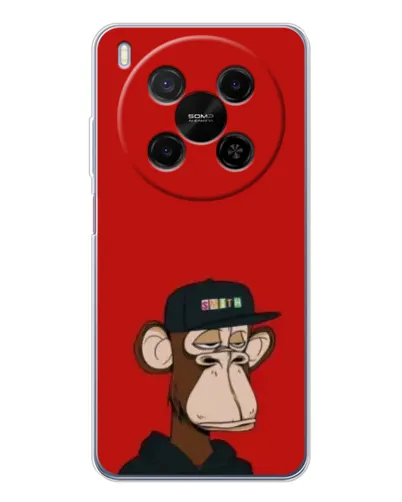 Чехол для Huawei Mate 80 Pro Max с картинкой «Bored Ape — красный фон» Чехол для Huawei Mate 80 Pro Max с картинкой «Bored Ape — красный фон»