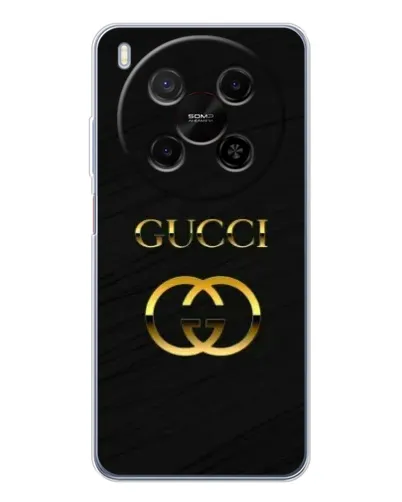 Чехол для Huawei Mate 80 Pro Max с картинкой «Золотой логотип Gucci»