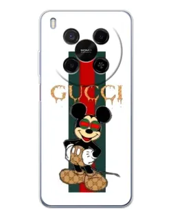 Чехол для Huawei Mate 80 Pro Max с картинкой «Микки Маус Gucci — полосы»