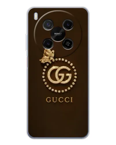 Чехол для Huawei Mate 80 Pro Max с картинкой «Gucci — золотая бабочка»
