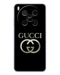 Чехол для Huawei Mate 80 Pro Max с картинкой «Gucci — золото на черном»