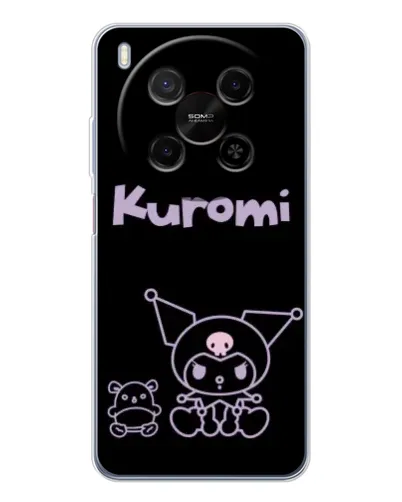 Чехол для Huawei Mate 80 Pro Max с картинкой «Kuromi — черный минимализм»