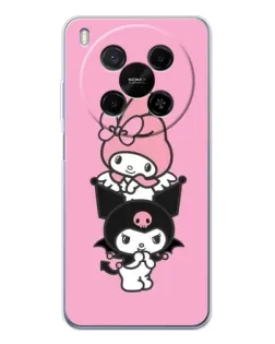 Чехол для Huawei Mate 80 Pro Max с картинкой «My Melody и Kuromi»