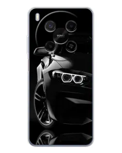 Чехол для Huawei Mate 80 Pro Max с картинкой «Черная BMW — профиль»