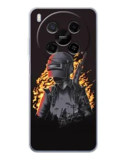 Чехол для Huawei Mate 80 Pro Max с картинкой «PUBG — огненный силуэт»