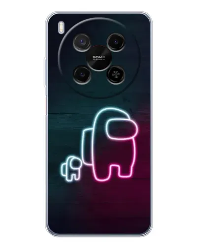 Чехол для Huawei Mate 80 Pro Max с картинкой «Among Us неон-арт»