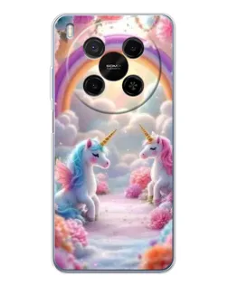 Чехол для Huawei Mate 80 Pro Max с картинкой «Радуга и единороги»