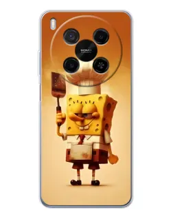 Чехол для Huawei Mate 80 Pro Max с картинкой «Губка Боб повар»