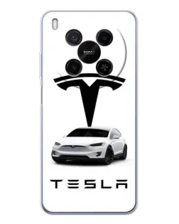 Чехол для Huawei Mate 80 Pro Max с картинкой «Tesla White Style»