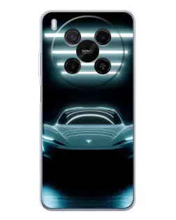 Чехол для Huawei Mate 80 Pro Max с картинкой «Tesla в неоне»