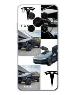 Чехол для Huawei Mate 80 Pro Max с картинкой «Коллаж Cybertruck Tesla»