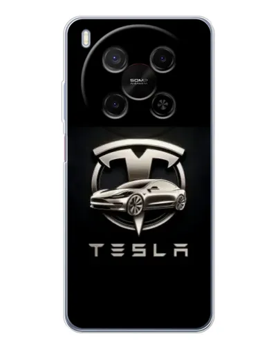 Чехол для Huawei Mate 80 Pro Max с картинкой «Tesla — серебристое авто» Чехол для Huawei Mate 80 Pro Max с картинкой «Tesla — серебристое авто»