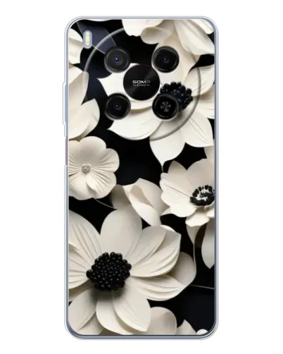 Чехол для Huawei Mate 80 Pro Max с картинкой «Объемные белые цветы»
