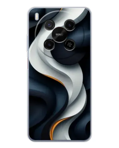 Чехол для Huawei Mate 80 Pro Max с картинкой «Объемные черно-белые ленты» Чехол для Huawei Mate 80 Pro Max с картинкой «Объемные черно-белые ленты»