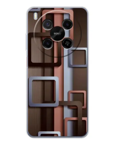 Чехол для Huawei Mate 80 Pro Max с картинкой «Коричневые объемные квадраты» Чехол для Huawei Mate 80 Pro Max с картинкой «Коричневые объемные квадраты»