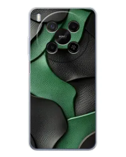 Чехол для Huawei Mate 80 Pro Max с картинкой «Зеленые кожаные волны»