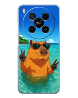 Чехол для Huawei Mate 80 Pro Max с картинкой «Морская капибара»
