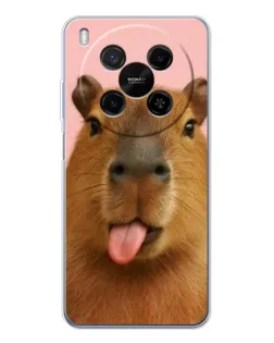 Чехол для Huawei Mate 80 Pro Max с картинкой «Капибара с языком»