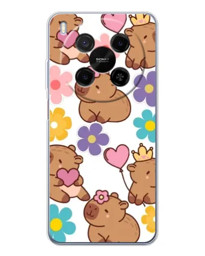 Чехол для Huawei Mate 80 Pro Max с картинкой «Цветочный паттерн капибар» Чехол для Huawei Mate 80 Pro Max с картинкой «Цветочный паттерн капибар»