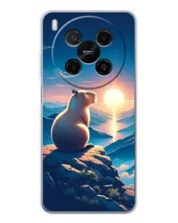 Чехол для Huawei Mate 80 Pro Max с картинкой «Закат солнца с капибарой»
