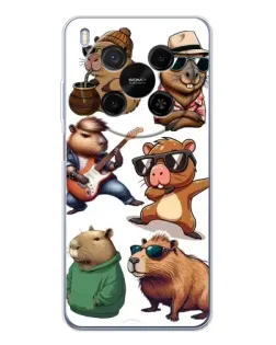 Чехол для Huawei Mate 80 Pro Max с картинкой «Крутые капибары музыканты»
