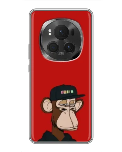 Чехол для Huawei Mate 80 RS Ultimate с картинкой «Bored Ape — красный фон»