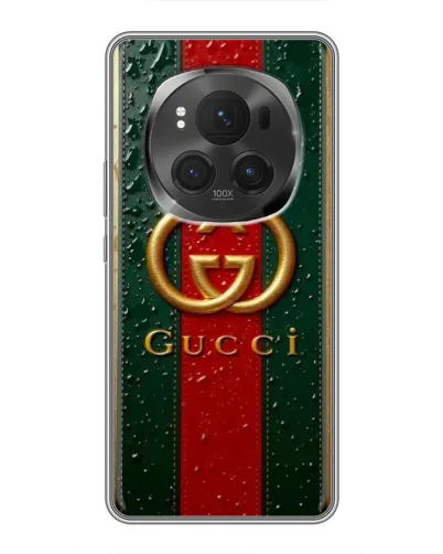Чехол для Huawei Mate 80 RS Ultimate с картинкой «Gucci — фирменная полоса и золото» Чехол для Huawei Mate 80 RS Ultimate с картинкой «Gucci — фирменная полоса и золото»