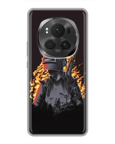 Чехол для Huawei Mate 80 RS Ultimate с картинкой «PUBG — огненный силуэт» Чехол для Huawei Mate 80 RS Ultimate с картинкой «PUBG — огненный силуэт»