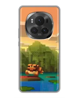 Чехол для Huawei Mate 80 RS Ultimate с картинкой «Майнкрафт закат солнца»