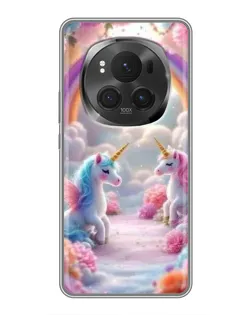 Чехол для Huawei Mate 80 RS Ultimate с картинкой «Радуга и единороги»
