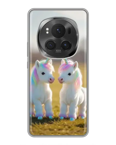 Чехол для Huawei Mate 80 RS Ultimate с картинкой «Пара единорогов» Чехол для Huawei Mate 80 RS Ultimate с картинкой «Пара единорогов»