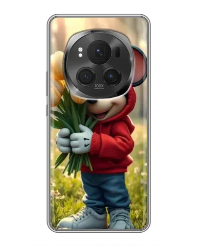 Чехол для Huawei Mate 80 RS Ultimate с картинкой «Микки с тюльпанами»