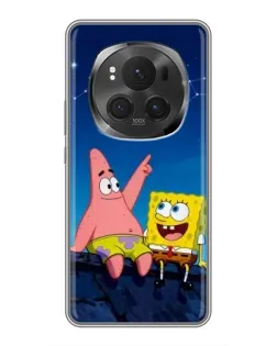 Чехол для Huawei Mate 80 RS Ultimate с картинкой «Губка Боб и Патрик ночью»